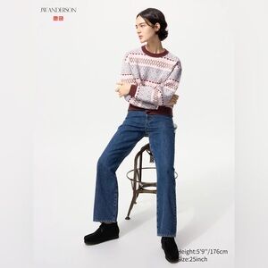 Uniqlo JW Anderson Women’s Straight-Leg Jeans in Dark Wash